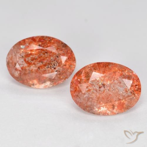 2.32ctw Natürlicher rötlich-orange Sonnenstein, Oval, Lichtdurchlässig