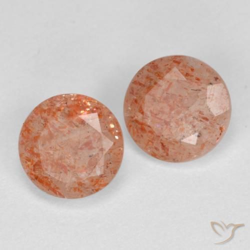 1.51 ct natürliche Mittel-Hellorange Sonnenstein-Edelsteine, Runden, Lichtdurchlässig