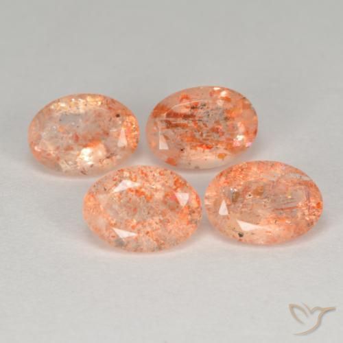 3.38 ct natürliche Ingwer-Orange Sonnenstein-Edelsteine, Oval, Lichtdurchlässig