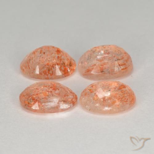 3.38 ct natürliche Ingwer-Orange Sonnenstein-Edelsteine, Oval, Lichtdurchlässig