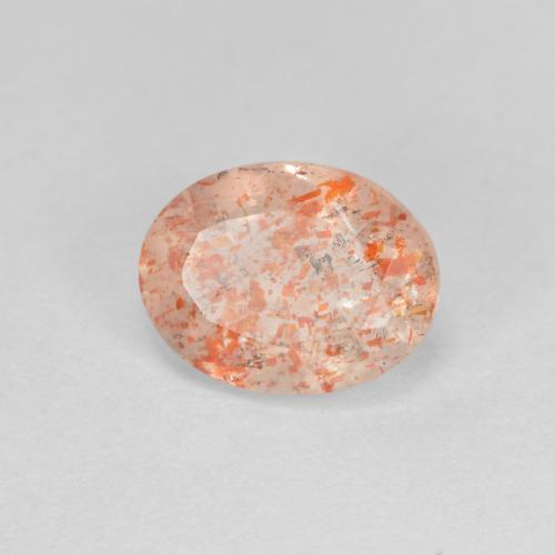 1,43 ctw natürlicher orangefarbener Sonnenstein, Oval Schliff, Lichtdurchlässig