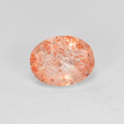 1,33 ctw natürlicher orangefarbener Sonnenstein, Oval Schliff, Lichtdurchlässig