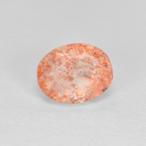 1,33 ctw natürlicher orangefarbener Sonnenstein, Oval Schliff, Lichtdurchlässig