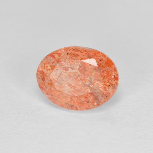 1,37 ctw natürlicher orangefarbener Sonnenstein, Oval Schliff, Lichtdurchlässig
