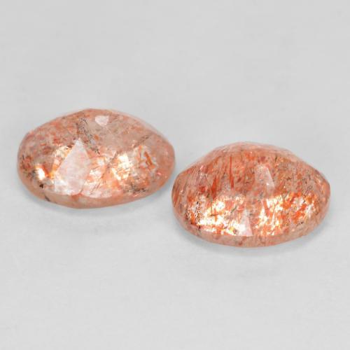 2.86 ct natürliche Ingwer-Orange Sonnenstein-Edelsteine, Oval Schliff, Lichtdurchlässig