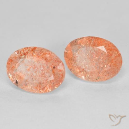 2.53 ct natürliche rötlich-orange Sonnenstein-Edelsteine, Oval, Lichtdurchlässig