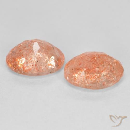 2.53 ct natürliche rötlich-orange Sonnenstein-Edelsteine, Oval, Lichtdurchlässig