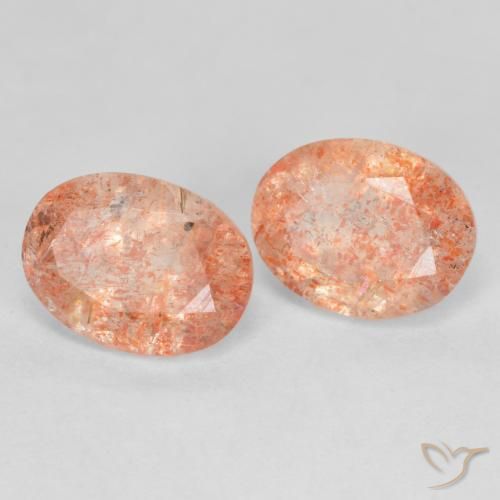 2.66 ct natürliche rötlich-orange Sonnenstein-Edelsteine, Oval, Lichtdurchlässig