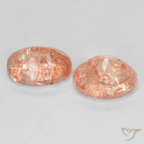 2.66 ct natürliche rötlich-orange Sonnenstein-Edelsteine, Oval, Lichtdurchlässig