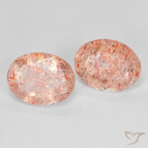 2.26 ct natürliche hellorange Sonnenstein-Edelsteine, Oval, Lichtdurchlässig