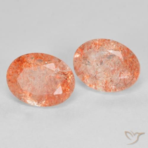 2,85 ct natürliche orangefarbener Sonnenstein-Edelsteine, Oval Schliff, Lichtdurchlässig