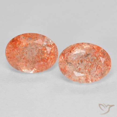 2,85 ct natürliche orangefarbener Sonnenstein-Edelsteine, Oval Schliff, Lichtdurchlässig