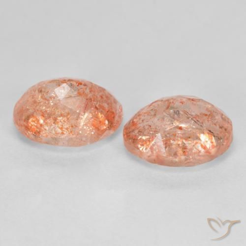 2,85 ct natürliche orangefarbener Sonnenstein-Edelsteine, Oval Schliff, Lichtdurchlässig