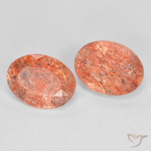2.25 ct natürliche Mittelorange Sonnenstein-Edelsteine, Oval, Lichtdurchlässig