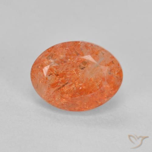 1.49ct Natürlicher hellorange Sonnenstein, Oval, Lichtdurchlässig