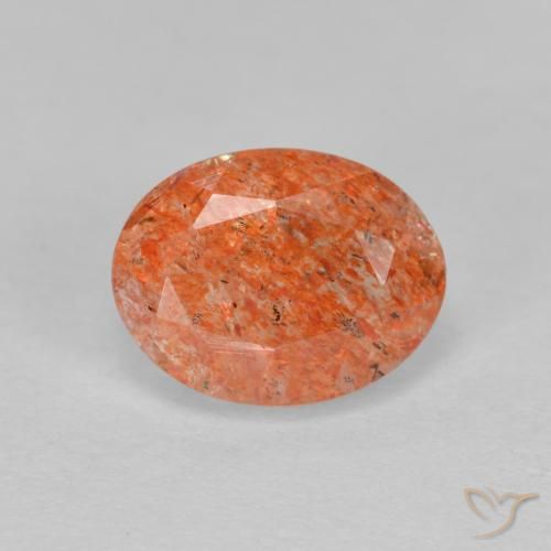 1.41ct Natürlicher Grapefruit-Orange Sonnenstein, Oval, Lichtdurchlässig