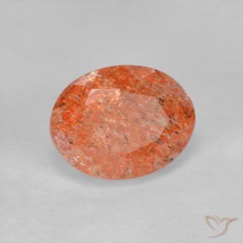 9,17 ctw natürlicher Grapefruit-Orange Sonnenstein, Oval, Lichtdurchlässig
