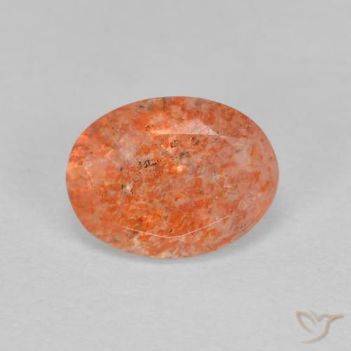 1.26ct Natürlicher rötlich-orange Sonnenstein, Oval, Lichtdurchlässig
