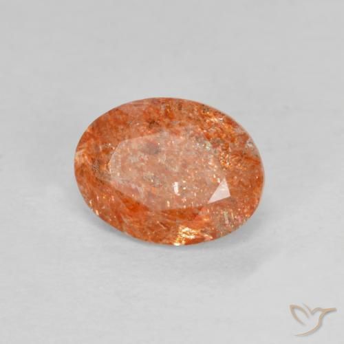 9,17 ctw natürlicher Warmes Orange Sonnenstein, Oval, Lichtdurchlässig