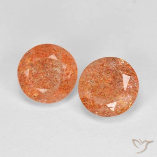 2.75 ct natürliche Mittelorange Sonnenstein-Edelsteine, Runden, Lichtdurchlässig
