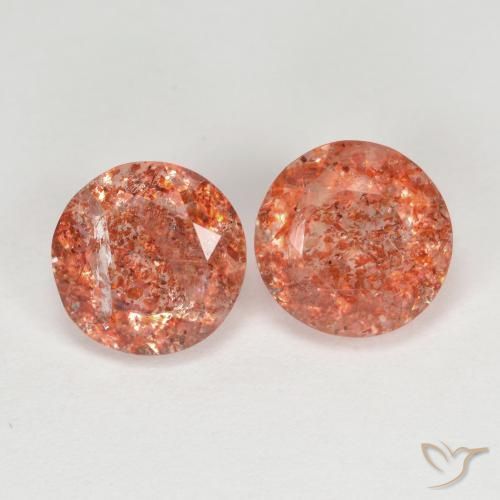 2.71 ct natürliche Warmes Orange Sonnenstein-Edelsteine, Runden, Lichtdurchlässig