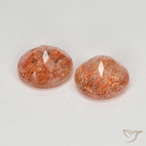 2.25 ct natürliche Warmes Orange Sonnenstein-Edelsteine, Runden, Lichtdurchlässig