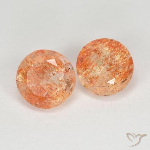 2.84 ct natürliche Mittel-Hellorange Sonnenstein-Edelsteine, Runden, Transparent
