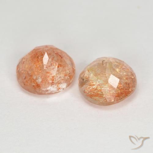 2.84 ct natürliche Mittel-Hellorange Sonnenstein-Edelsteine, Runden, Transparent