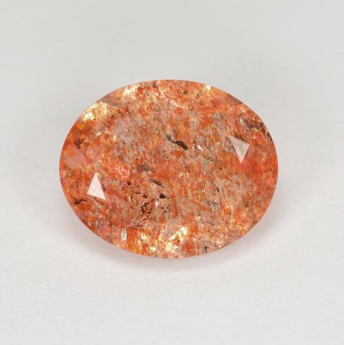 3,15 ctw natürlicher orangefarbener Sonnenstein, Oval Schliff, Transparent