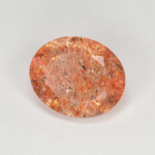 3,15 ctw natürlicher orangefarbener Sonnenstein, Oval Schliff, Transparent