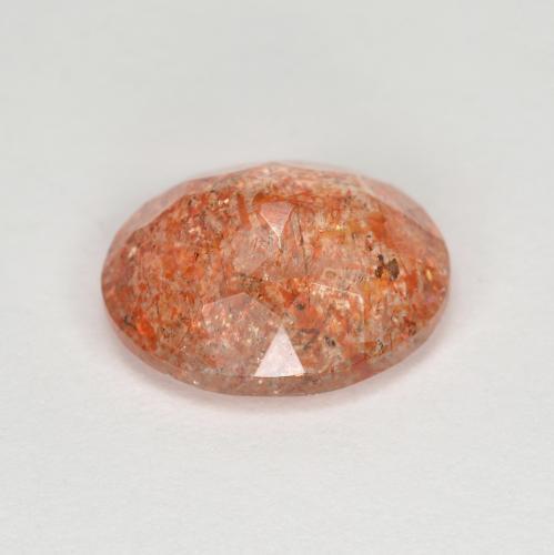 3,15 ctw natürlicher orangefarbener Sonnenstein, Oval Schliff, Transparent