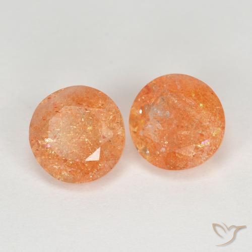 2.69 ct natürliche Mittel-Hellorange Sonnenstein-Edelsteine, Runden, Transparent