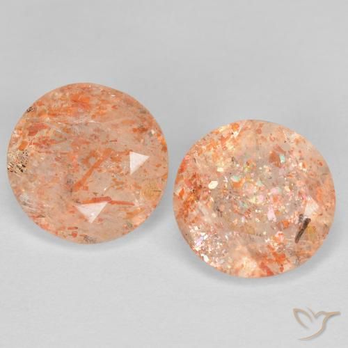 2.05ctw Natürlicher hellorange Sonnenstein, Runden, Transparent