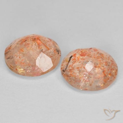 2.05 ct natürliche hellorange Sonnenstein-Edelsteine, Runden, Transparent