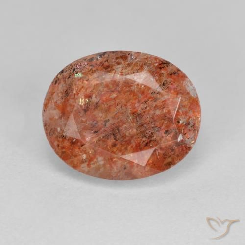 3.40ct Natürlicher Warmes Orange Sonnenstein, Oval, Lichtdurchlässig