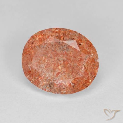 9,17 ctw natürlicher rötlich-orange Sonnenstein, Oval, Transparent