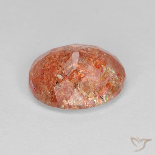 9,17 ctw natürlicher rötlich-orange Sonnenstein, Oval, Transparent