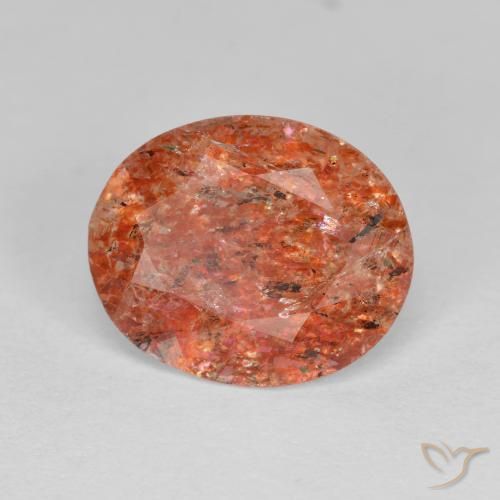 9,17 ctw natürlicher rötlich-orange Sonnenstein, Oval, Transparent