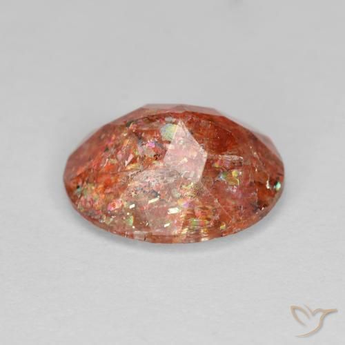 9,17 ctw natürlicher rötlich-orange Sonnenstein, Oval, Transparent