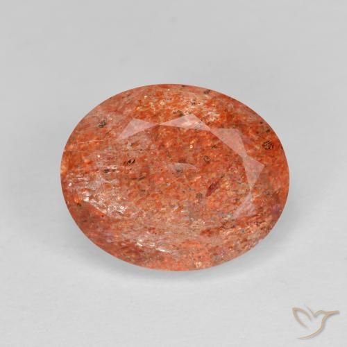 3.59ct Natürlicher Grapefruit-Orange Sonnenstein, Oval, Transparent