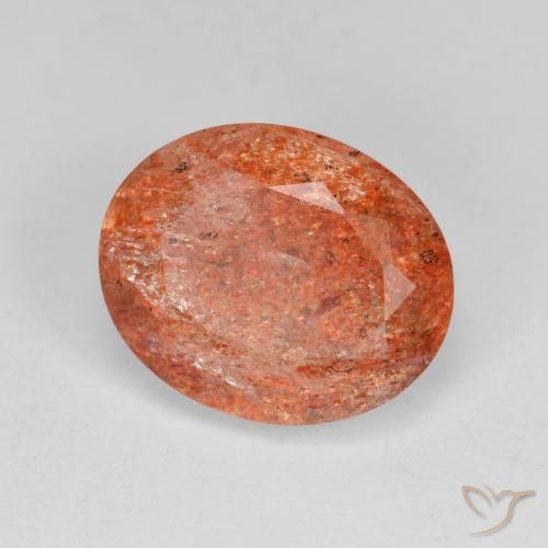 9,17 ctw natürlicher Grapefruit-Orange Sonnenstein, Oval, Transparent
