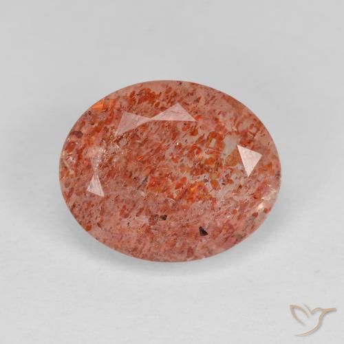 3.03ct Natürlicher Mittelorange Sonnenstein, Oval, Transparent