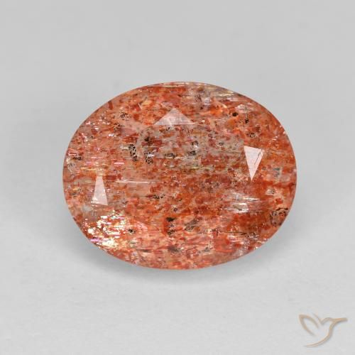 3.47ct Natürlicher Warmes Orange Sonnenstein, Oval, Transparent