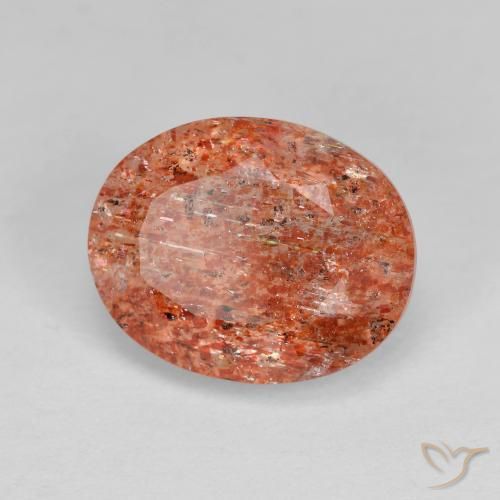 9,17 ctw natürlicher Warmes Orange Sonnenstein, Oval, Transparent