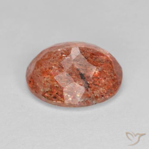 9,17 ctw natürlicher Warmes Orange Sonnenstein, Oval, Transparent