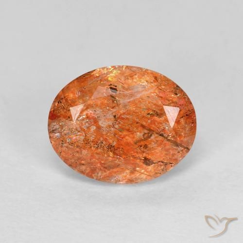 2.93ct Natürlicher hellorange Sonnenstein, Oval, Transparent