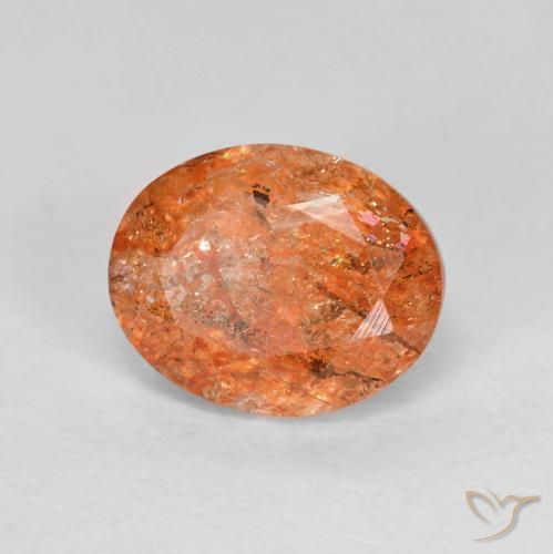 9,17 ctw natürlicher hellorange Sonnenstein, Oval, Transparent