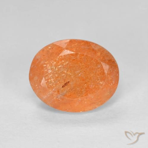 2.85ct Natürlicher Yam Orange Sonnenstein, Oval, Lichtdurchlässig
