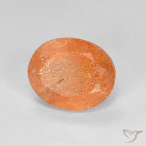 9,17 ctw natürlicher Yam Orange Sonnenstein, Oval, Lichtdurchlässig