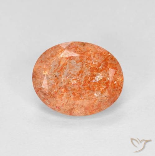 2.28ct Natürlicher tieforange Sonnenstein, Oval, Transparent